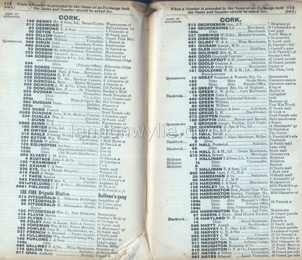 Belfast Irish Telephone Directory 190304